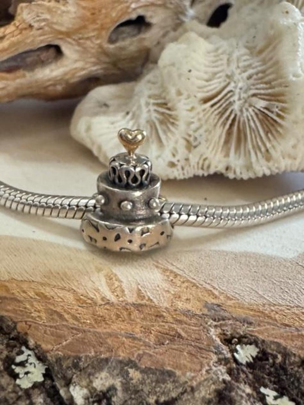 Pandora 14K & 925 Sterling Silver Celebration Cake Charm